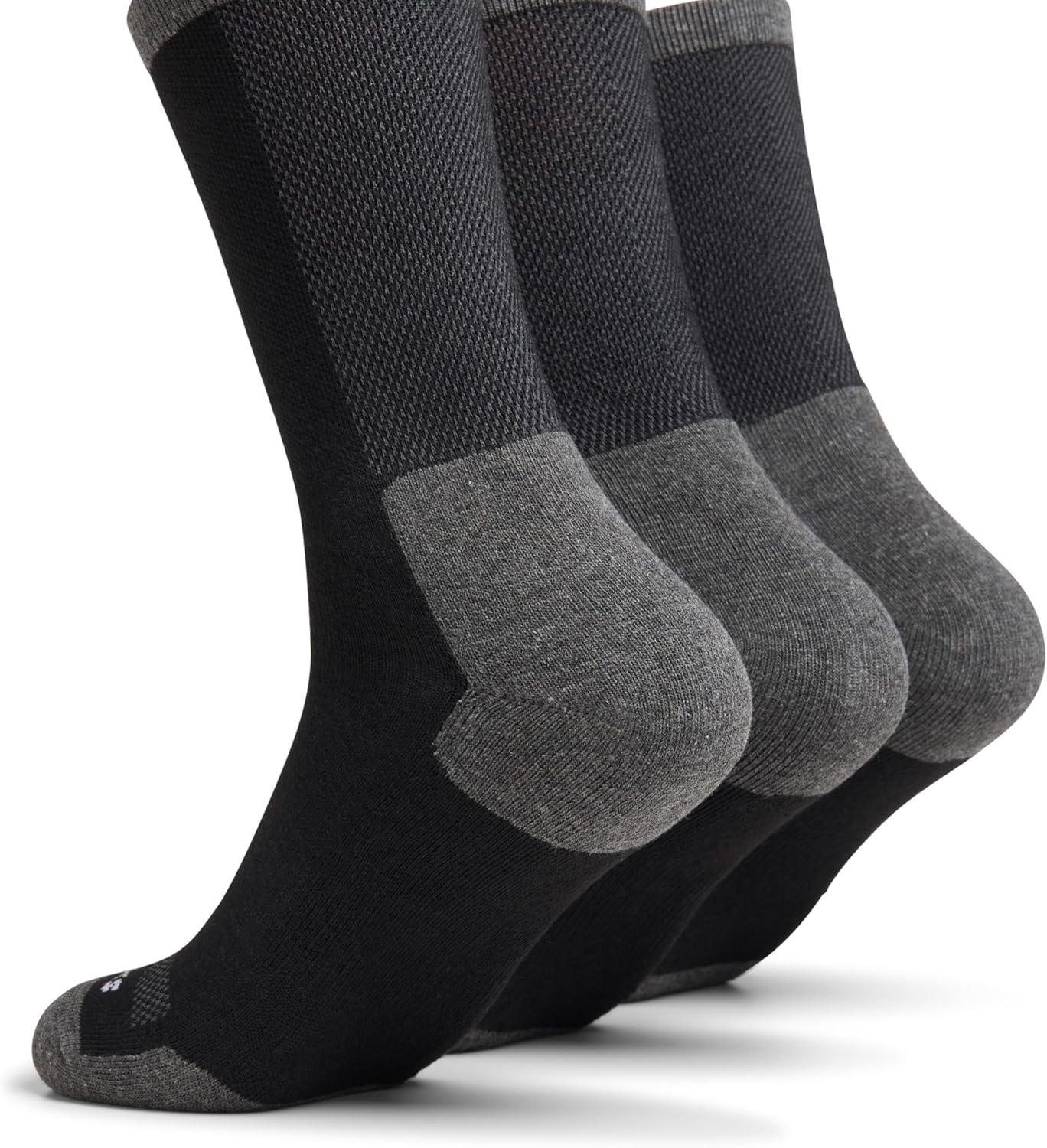 imageClarks Mens Casual Half Cushion Crew Sock with Air Channel 3 Pair Black Mens 712 Shoe