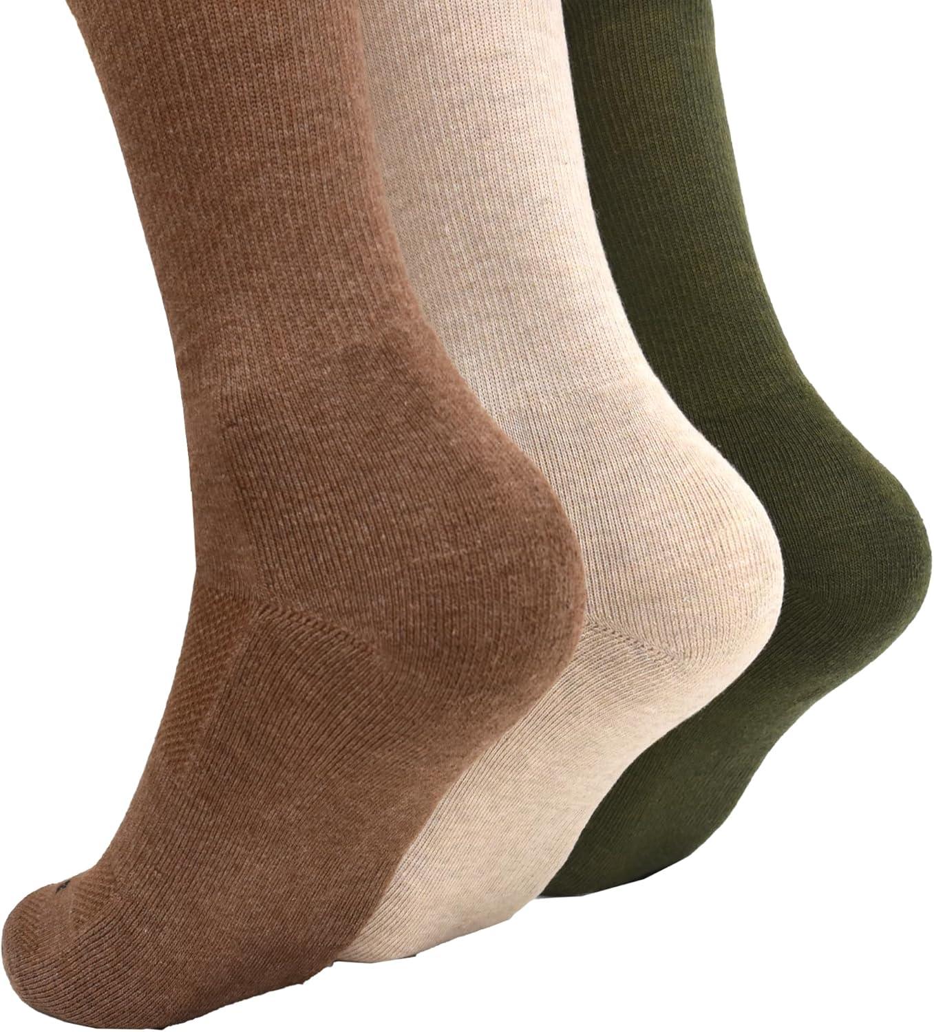 imageClarks Mens Casual Half Cushion Crew Sock with Air Channel 3 Pair KhakiStoneOlive Mens 712 Shoe