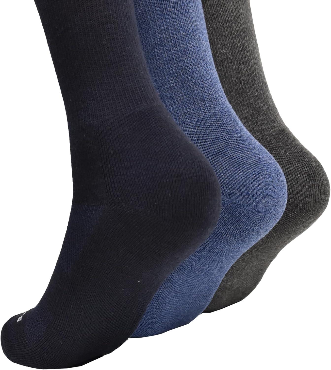 imageClarks Mens Casual Half Cushion Crew Sock with Air Channel 3 Pair NavyDenimCharcoal Mens 712 Shoe