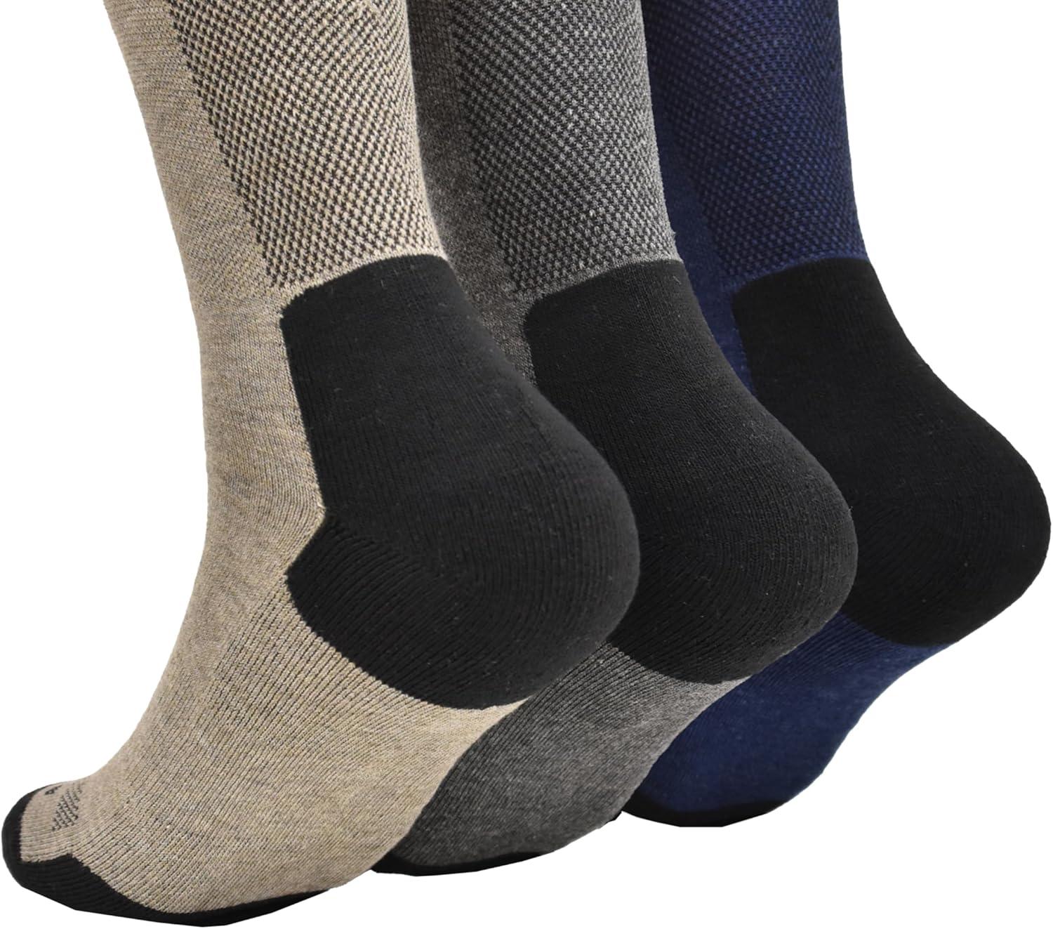 imageClarks Mens Casual Half Cushion Crew Sock with Air Channel 3 Pair StoneDenimCharcoal Mens 712 Shoe