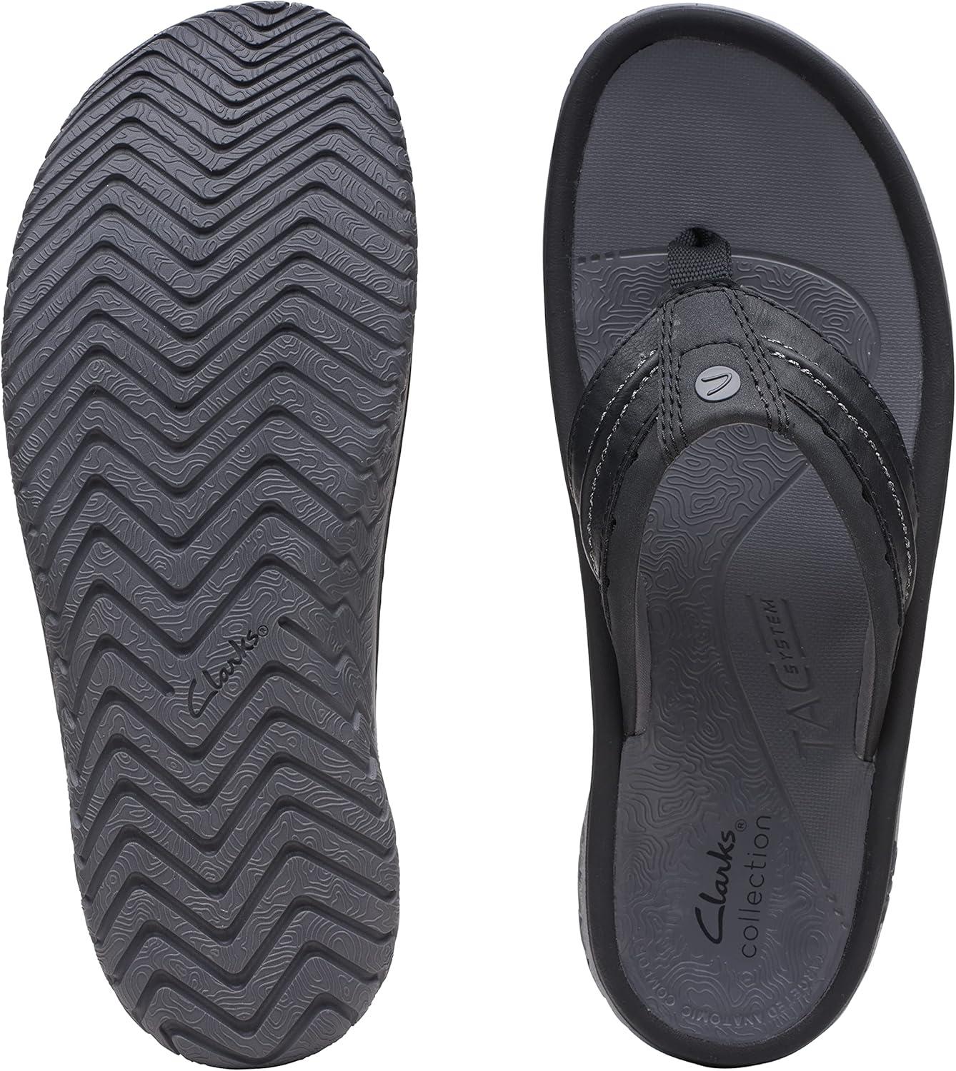 imageClarks Mens Slide FlipFlopBlack Synthetic