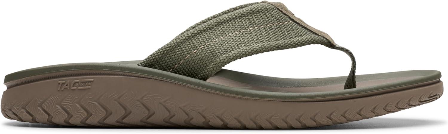 imageClarks Mens Slide FlipFlopOlive Textile