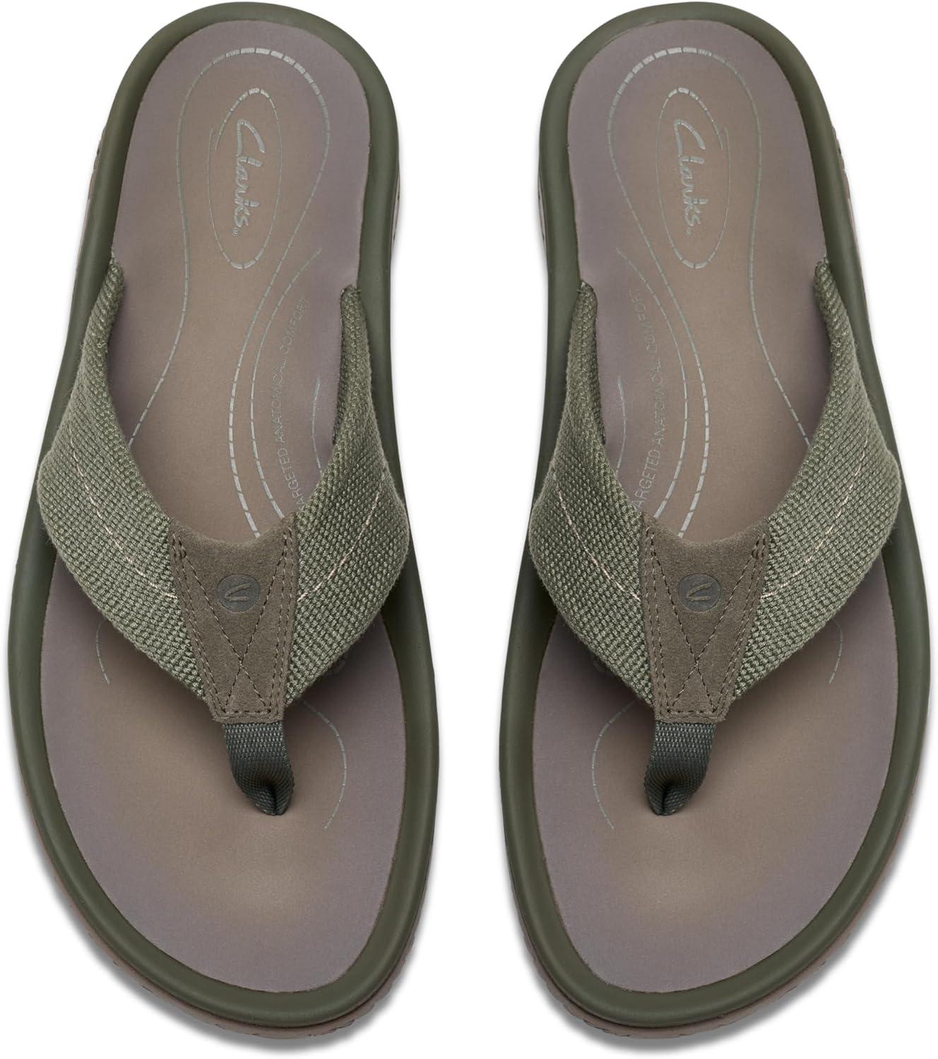 imageClarks Mens Slide FlipFlopOlive Textile