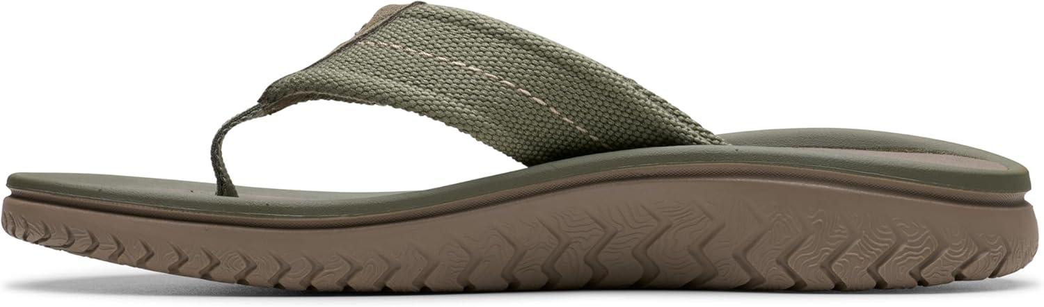 imageClarks Mens Slide FlipFlopOlive Textile
