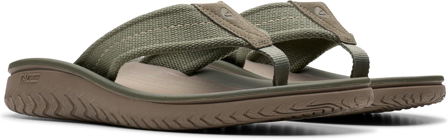 imageClarks Mens Slide FlipFlopOlive Textile