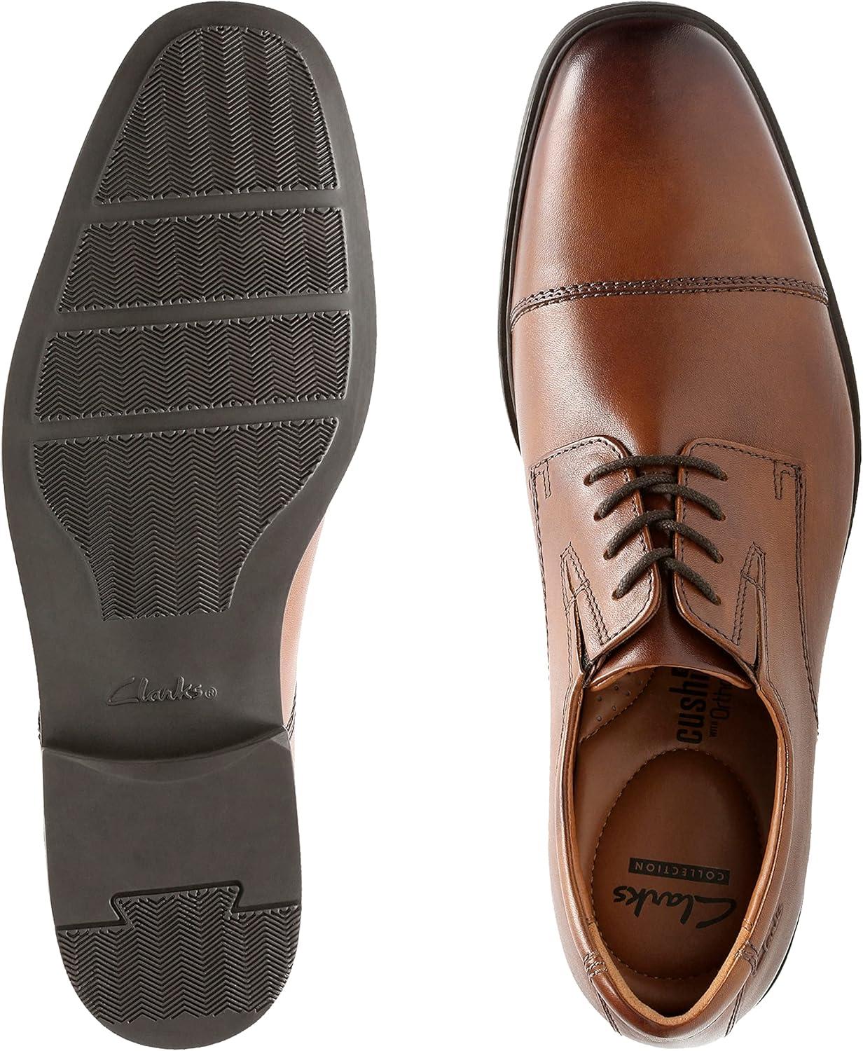 imageClarks Mens Tilden Cap Oxford ShoesDark Tan Leather