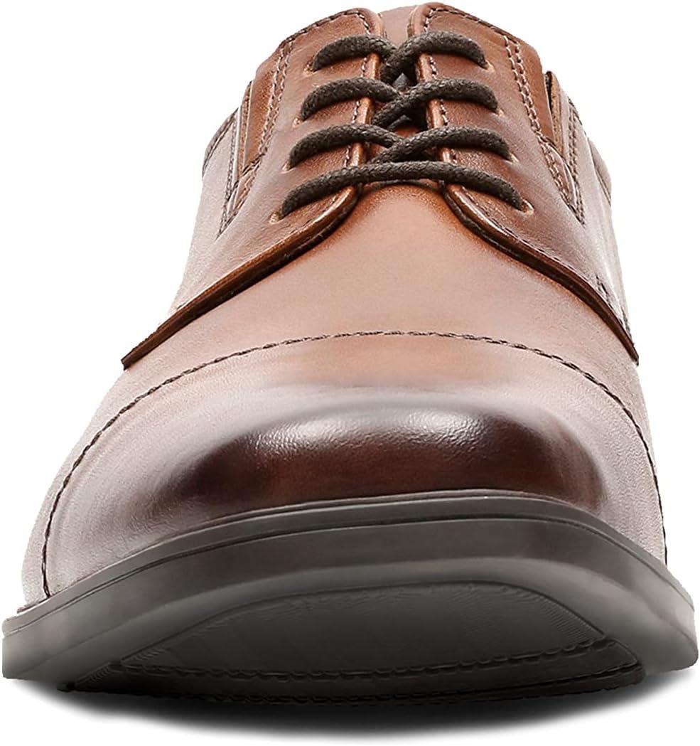 imageClarks Mens Tilden Cap Oxford ShoesDark Tan Leather
