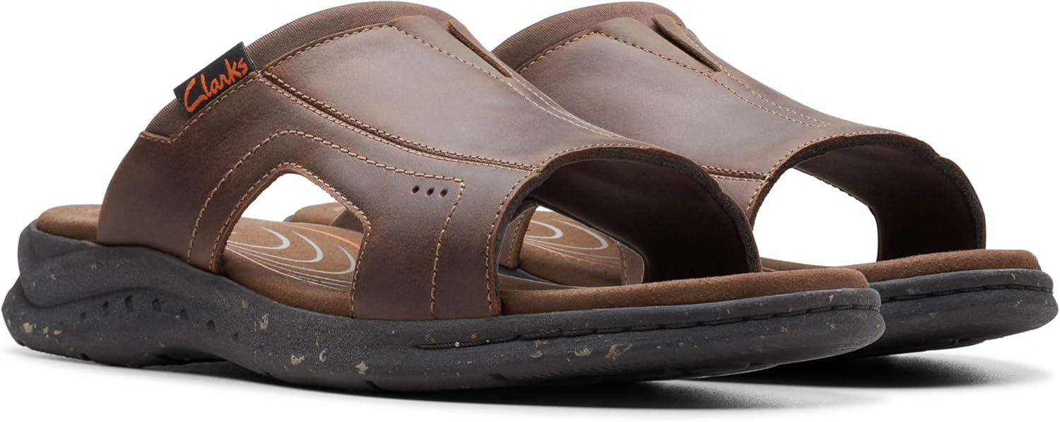 imageClarks Mens Walkford Band Slide SandalBeeswax Leather