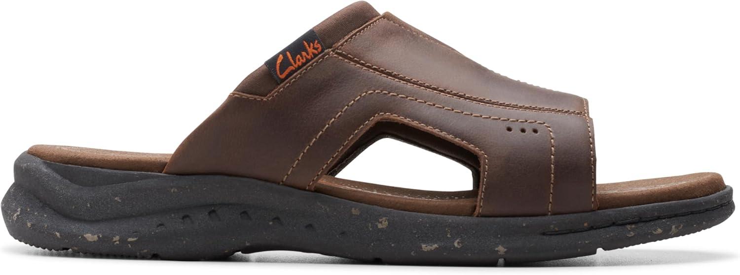 imageClarks Mens Walkford Band Slide SandalBeeswax Leather
