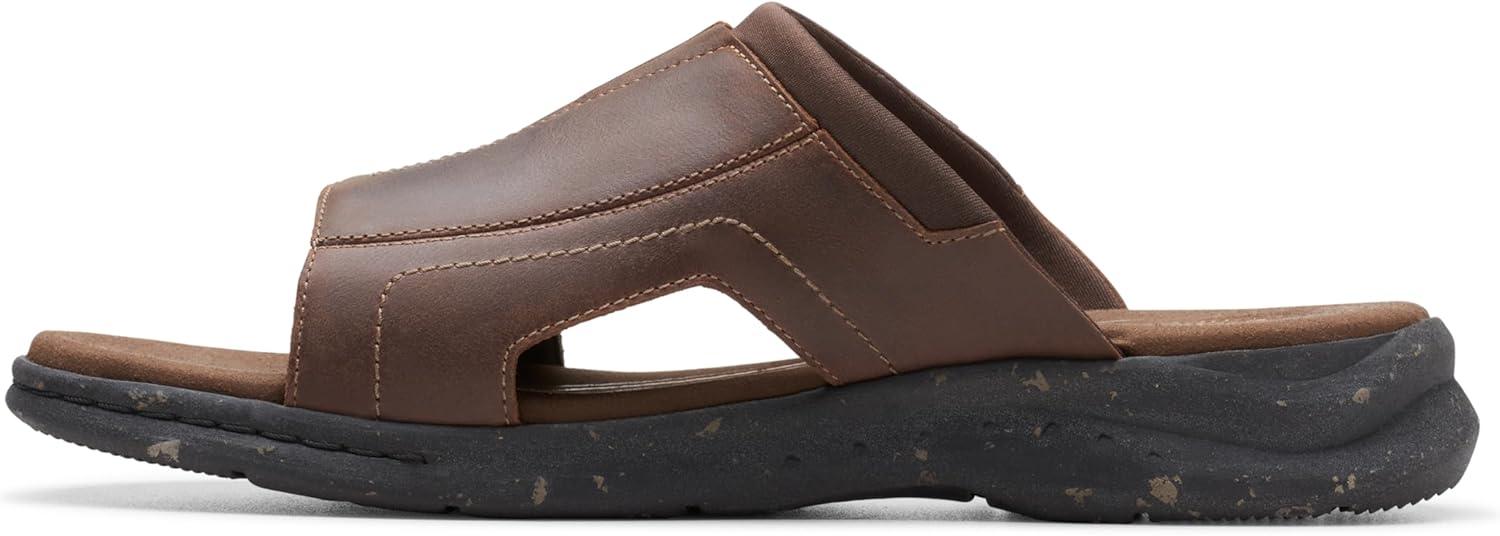 imageClarks Mens Walkford Band Slide SandalBeeswax Leather