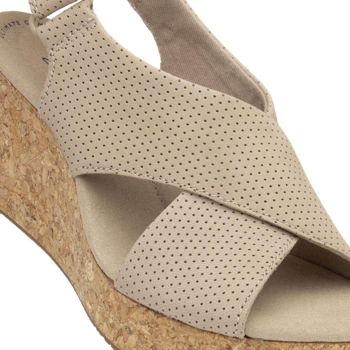 imageClarks Womens Annadel Eirwyn Wedge SandalBeige Sand Suede Sand Suede