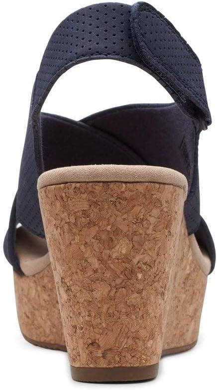 imageClarks Womens Annadel Eirwyn Wedge SandalBlue Navy Suede Navy Suede