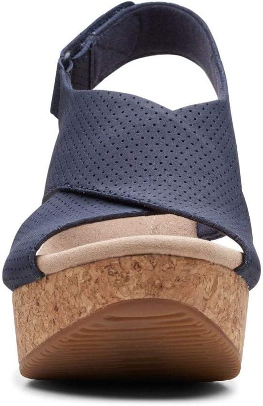 imageClarks Womens Annadel Eirwyn Wedge SandalBlue Navy Suede Navy Suede