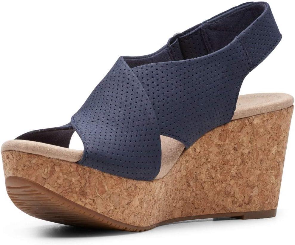 imageClarks Womens Annadel Eirwyn Wedge SandalBlue Navy Suede Navy Suede