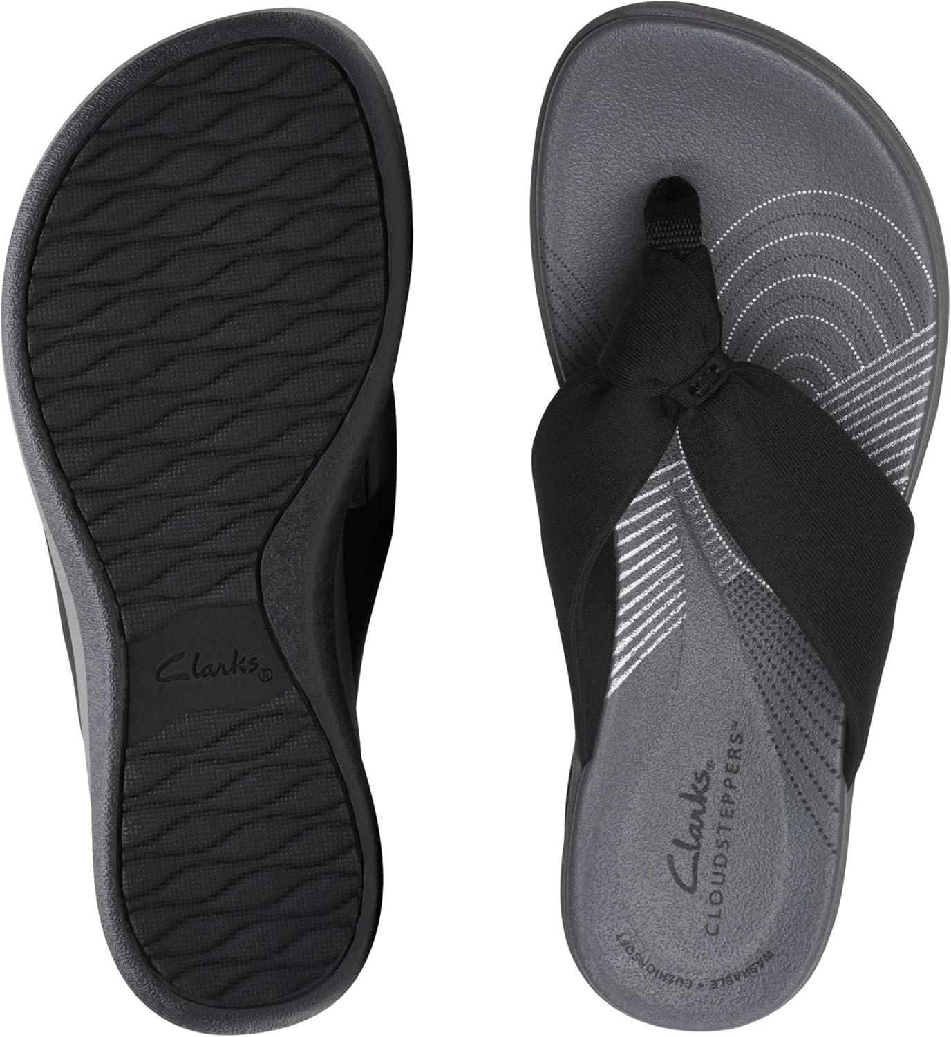 imageClarks Womens Arla Glison Flip FlopBlack Fabric