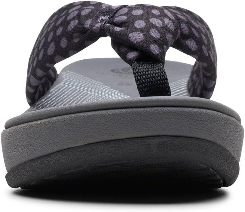 imageClarks Womens Arla Glison Flip FlopBlack Textile Grey Dots