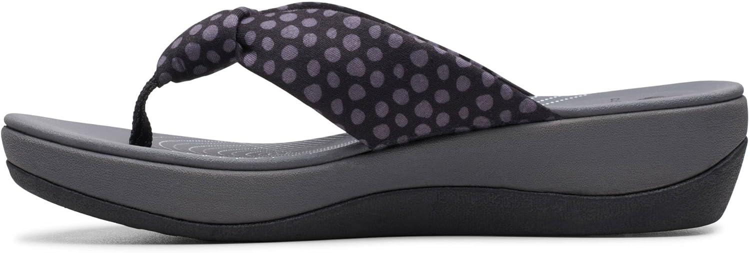 imageClarks Womens Arla Glison Flip FlopBlack Textile Grey Dots