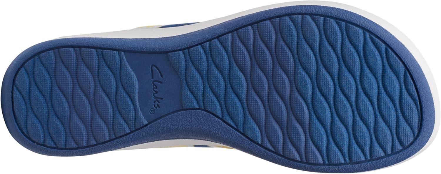 imageClarks Womens Arla Glison Flip FlopBlue Textile With Lemons