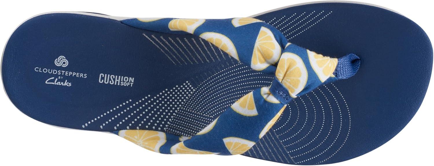 imageClarks Womens Arla Glison Flip FlopBlue Textile With Lemons