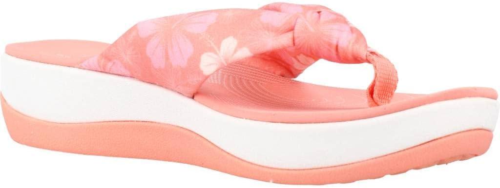 imageClarks Womens Arla Glison Flip FlopDark Peach White Textile