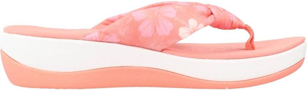 imageClarks Womens Arla Glison Flip FlopDark Peach White Textile
