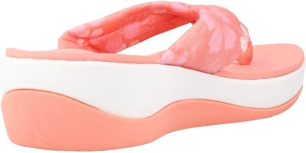imageClarks Womens Arla Glison Flip FlopDark Peach White Textile