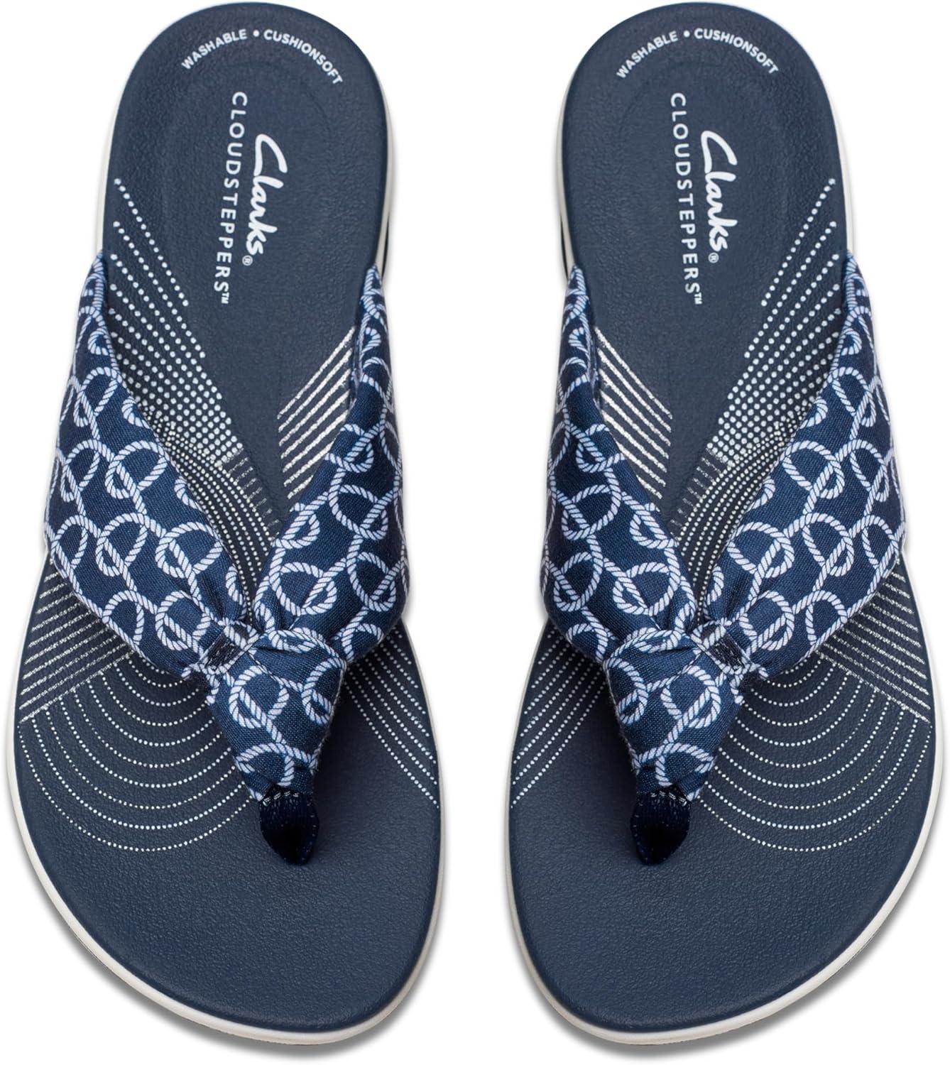 imageClarks Womens Arla Glison Flip FlopIndigo Print