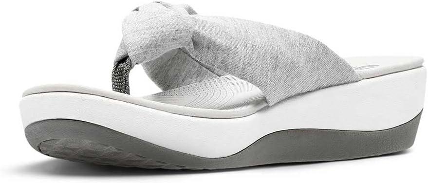 imageClarks Womens Arla Glison Flip FlopLight Grey Heather Textile