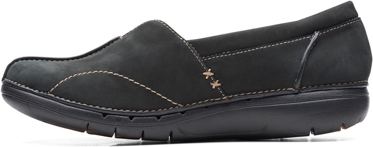 imageClarks Womens Ashland Bubble Slip On LoafersBlack Nubuck