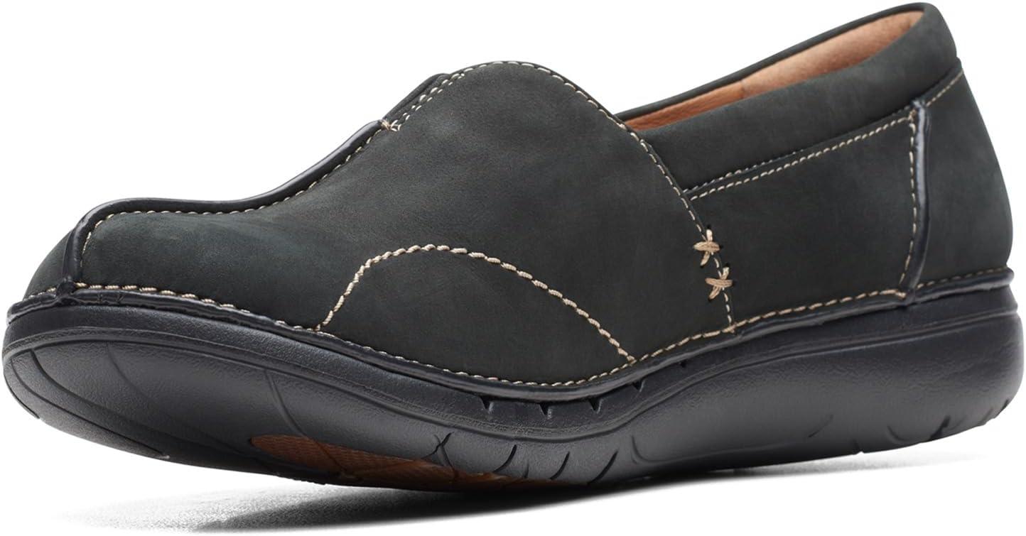imageClarks Womens Ashland Bubble Slip On LoafersBlack Nubuck