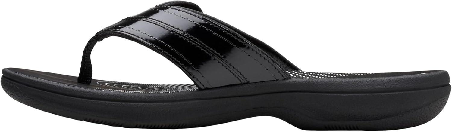imageClarks Womens Breeze Reyna Cloudsteppers FlipFlopBlack Patent Synthetic
