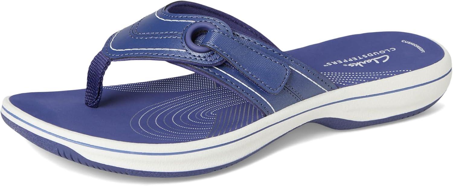 imageClarks Womens Breeze Reyna Cloudsteppers FlipFlopCobalt Synthetic