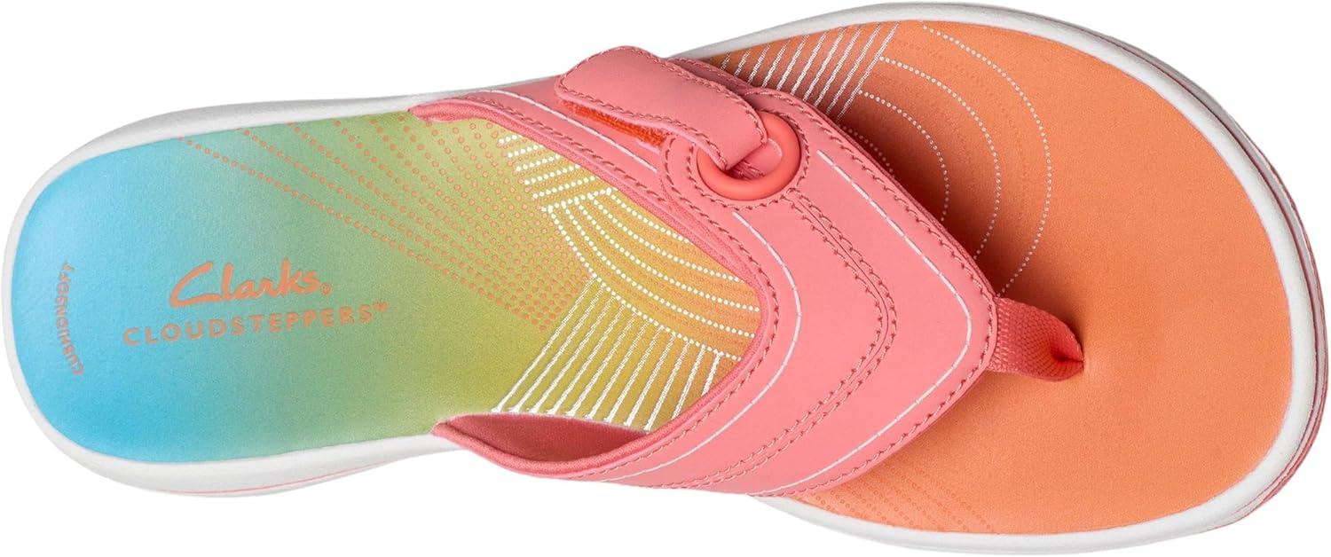 imageClarks Womens Breeze Reyna Cloudsteppers FlipFlopCoral Ombre Synthetic