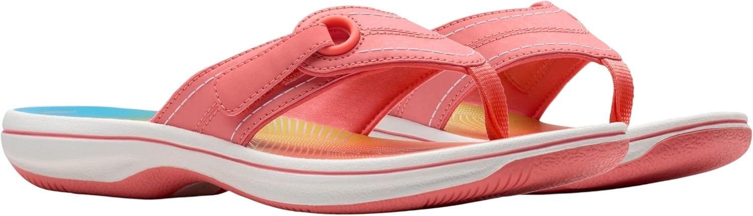 imageClarks Womens Breeze Reyna Cloudsteppers FlipFlopCoral Ombre Synthetic
