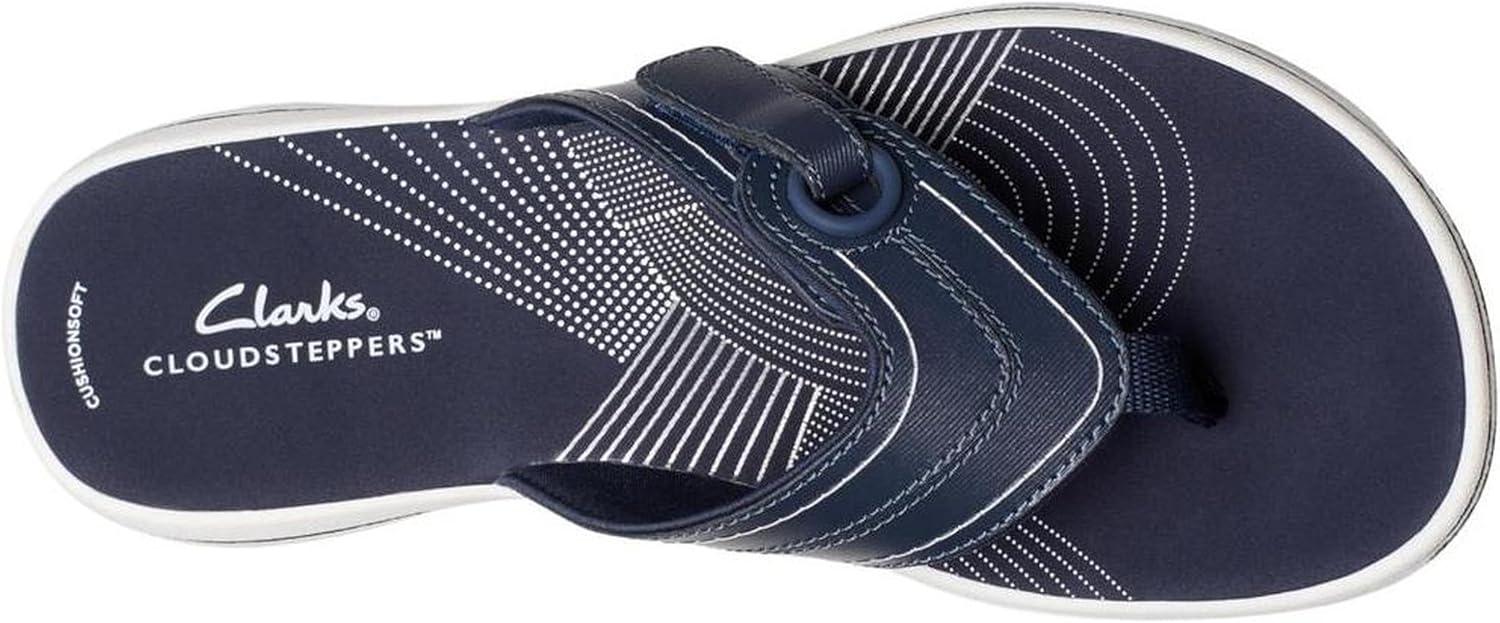 imageClarks Womens Breeze Reyna Cloudsteppers FlipFlopNavy Synthetic