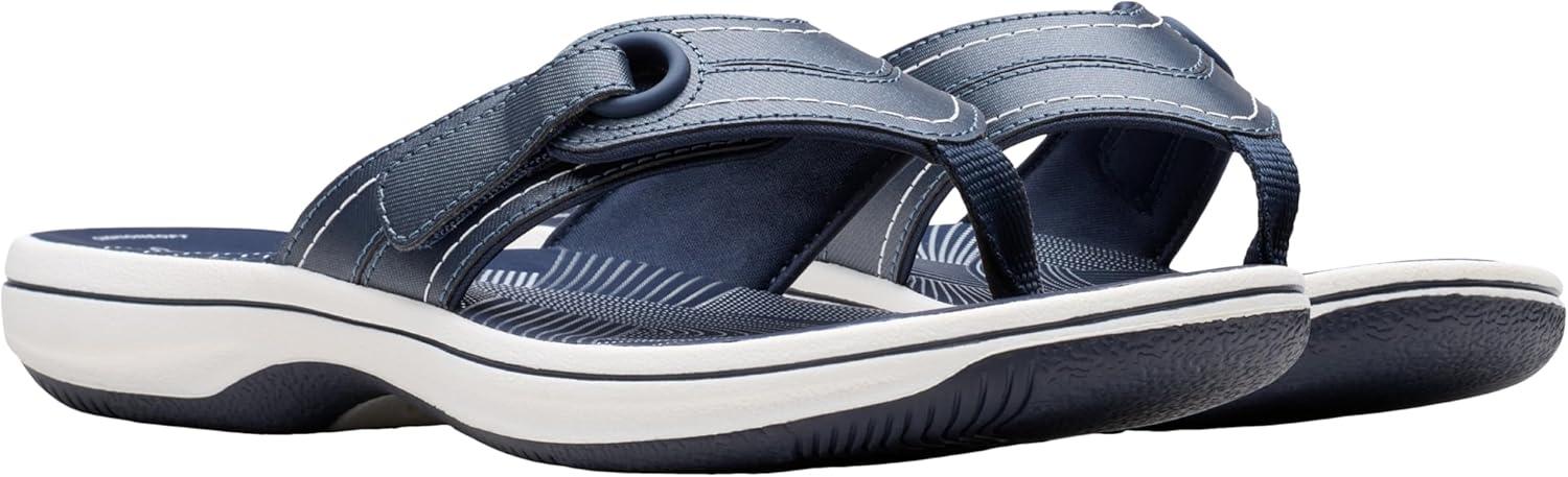 imageClarks Womens Breeze Reyna Cloudsteppers FlipFlopNavy Synthetic