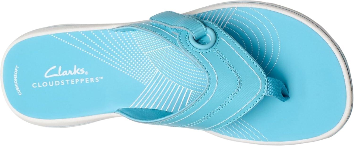 imageClarks Womens Breeze Reyna Cloudsteppers FlipFlopSky Blue Synthetic