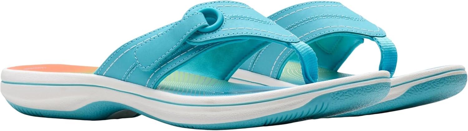 imageClarks Womens Breeze Reyna Cloudsteppers FlipFlopTurquoise Ombre Synthetic