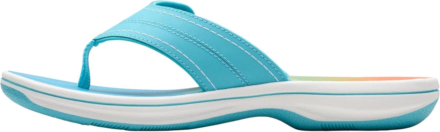 imageClarks Womens Breeze Reyna Cloudsteppers FlipFlopTurquoise Ombre Synthetic