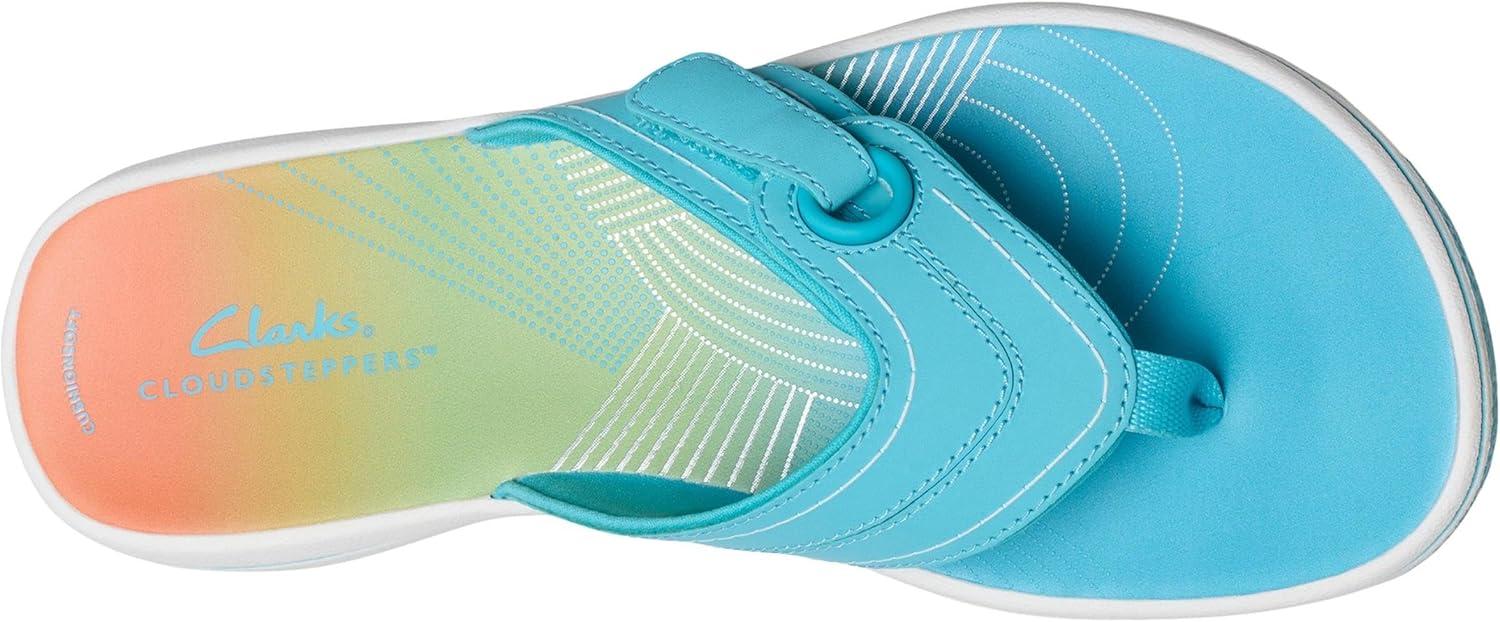 imageClarks Womens Breeze Reyna Cloudsteppers FlipFlopTurquoise Ombre Synthetic