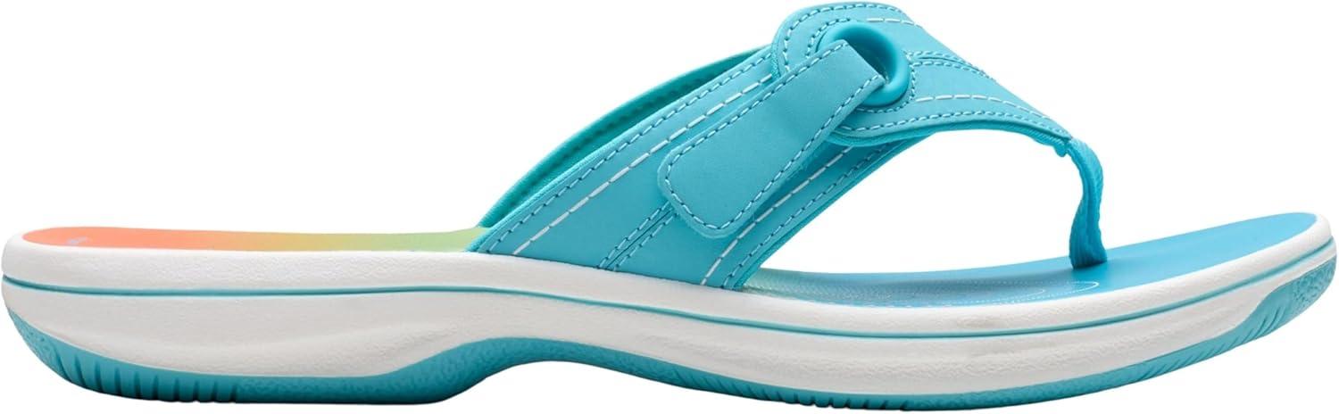 imageClarks Womens Breeze Reyna Cloudsteppers FlipFlopTurquoise Ombre Synthetic