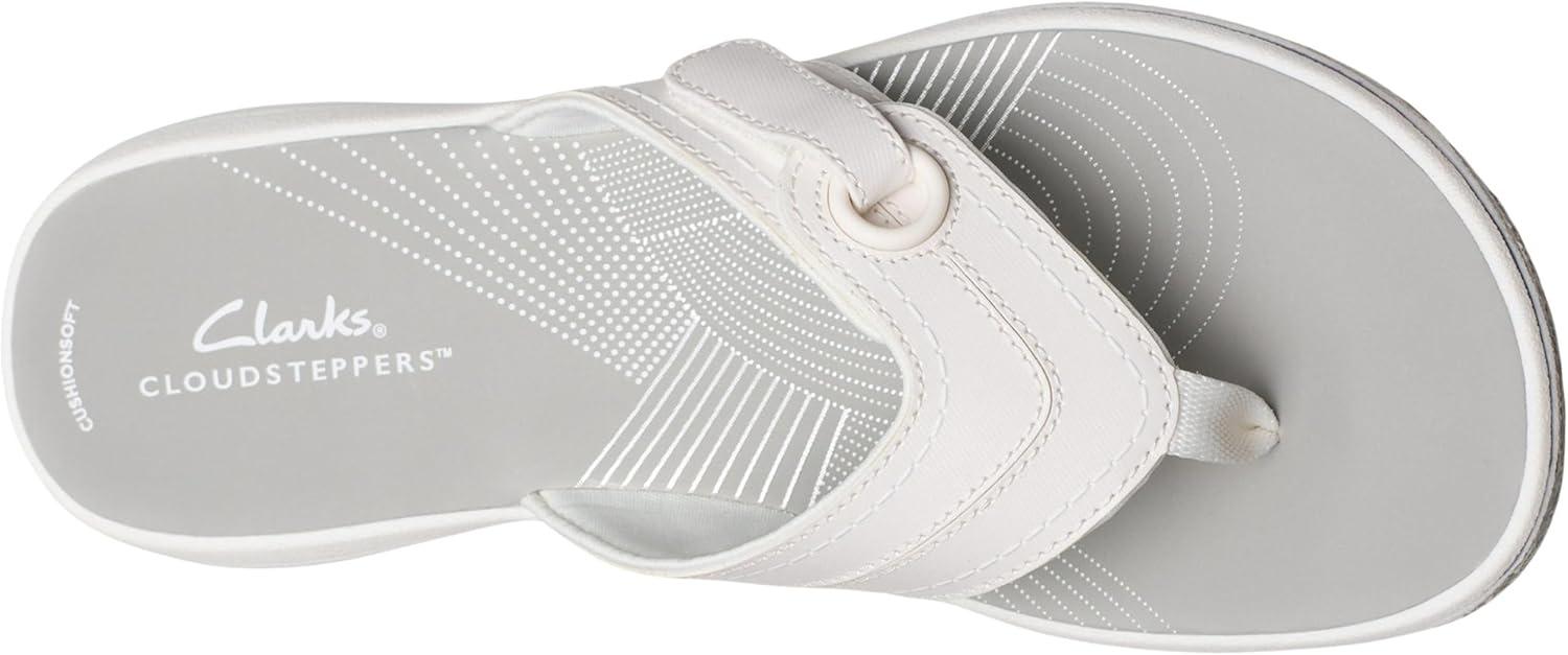imageClarks Womens Breeze Reyna Cloudsteppers FlipFlopWhite Synthetic
