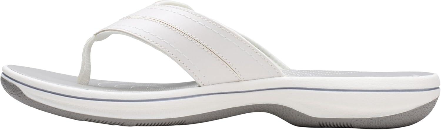 imageClarks Womens Breeze Reyna Cloudsteppers FlipFlopWhite Synthetic