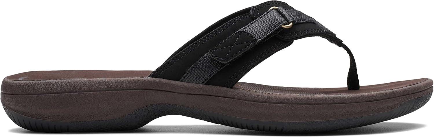 imageClarks Womens Breeze Sea FlipFlopBlack SynetheticBrown Sole