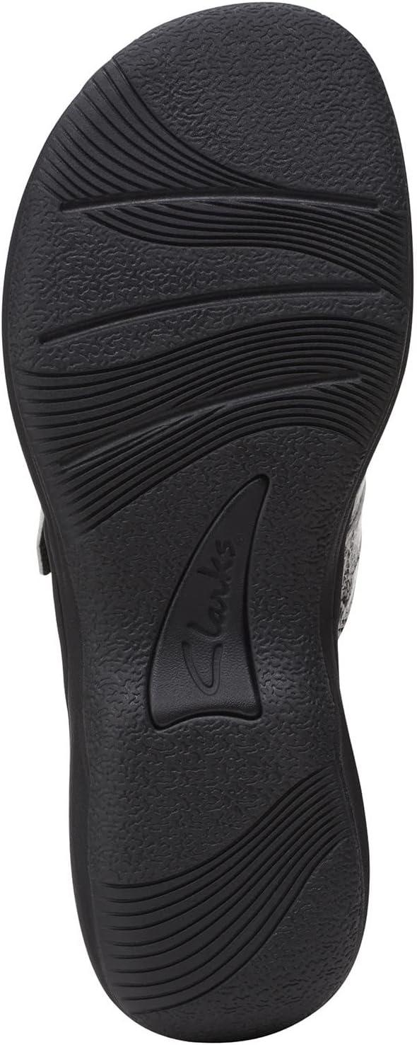 imageClarks Womens Breeze Sea FlipFlopBlackWhite Snake Synthetic