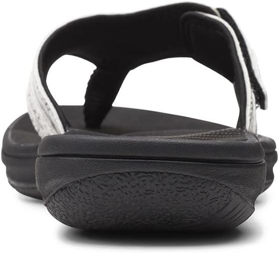 imageClarks Womens Breeze Sea FlipFlopBlackWhite Snake Synthetic