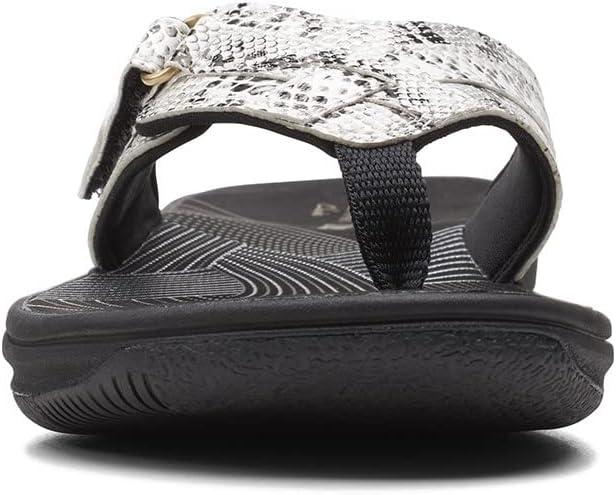 imageClarks Womens Breeze Sea FlipFlopBlackWhite Snake Synthetic