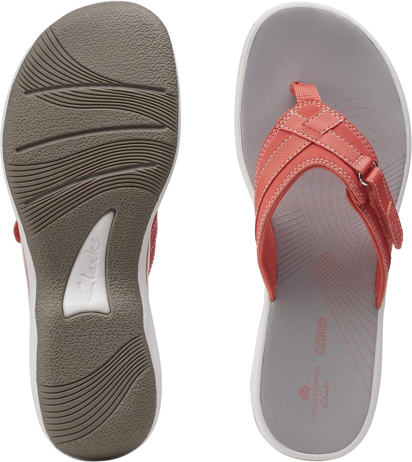 imageClarks Womens Breeze Sea FlipFlopBright Coral Synthetic