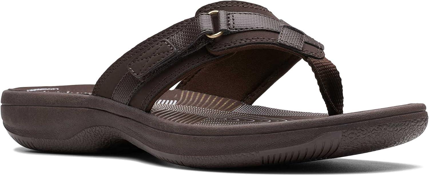 imageClarks Womens Breeze Sea FlipFlopBrown SyntheticBrown Sole