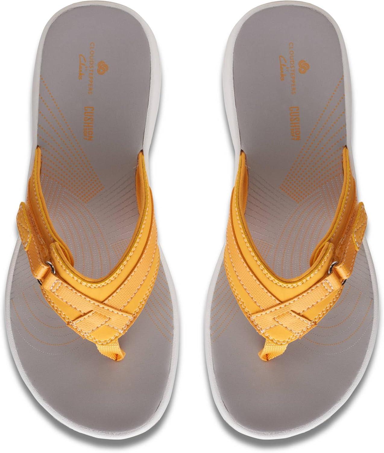 imageClarks Womens Breeze Sea FlipFlopBurnt Yellow Synthetic